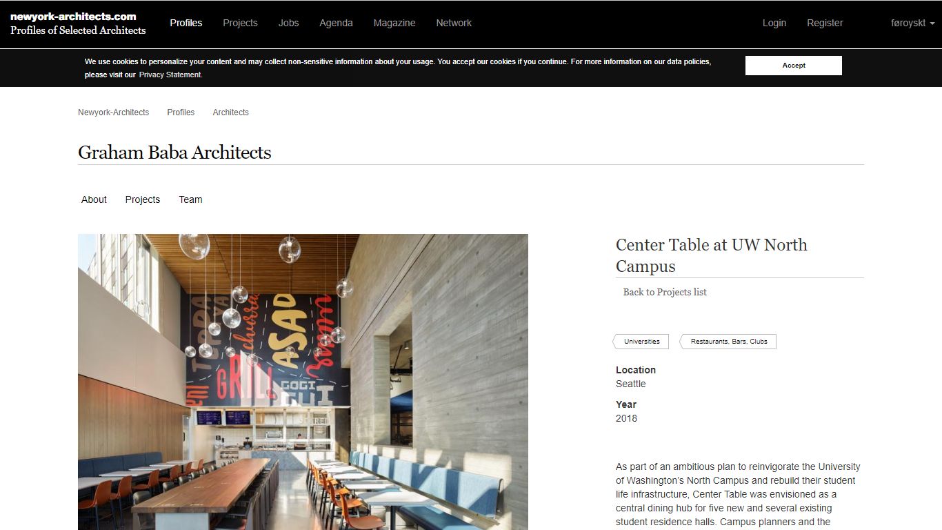 Center Table at UW North Campus Graham Baba Architects